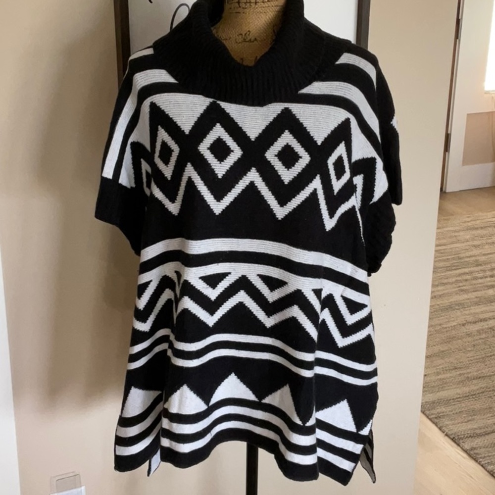 Black and white poncho!